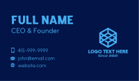 Cyber Blue Cube Business Card Design