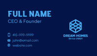 Cyber Blue Cube Business Card Image Preview