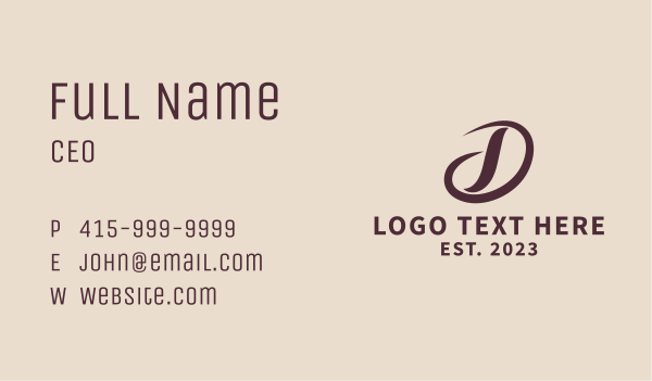 Elegant Boutique Letter D  Business Card Design Image Preview
