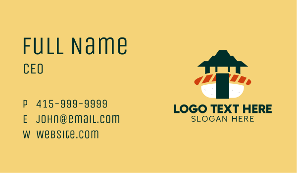 Japanese Temple Sushi  Business Card Design Image Preview