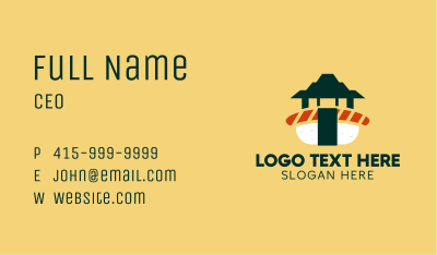 Japanese Temple Sushi  Business Card Image Preview
