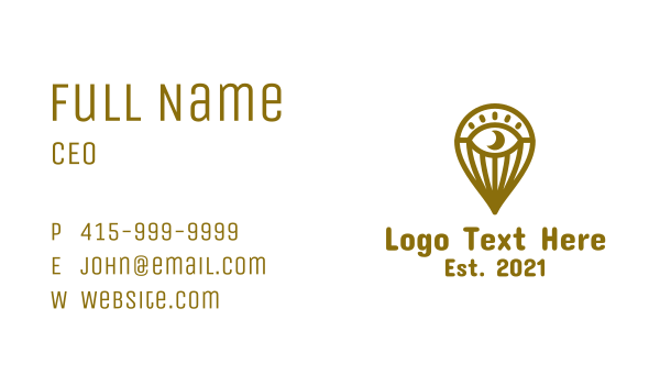 Gold Eye Balloon Business Card Design Image Preview
