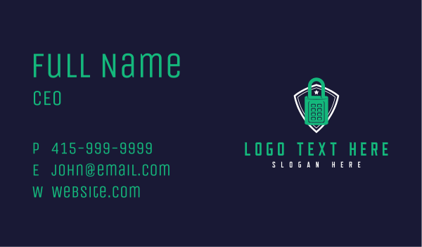 Security Lock Shield Business Card Design Image Preview