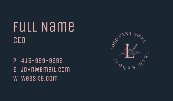 Organic Cosmetics Lettermark Business Card Design Image Preview