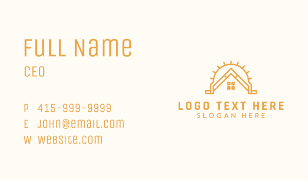 Golden Sun Roofing Business Card Design Image Preview