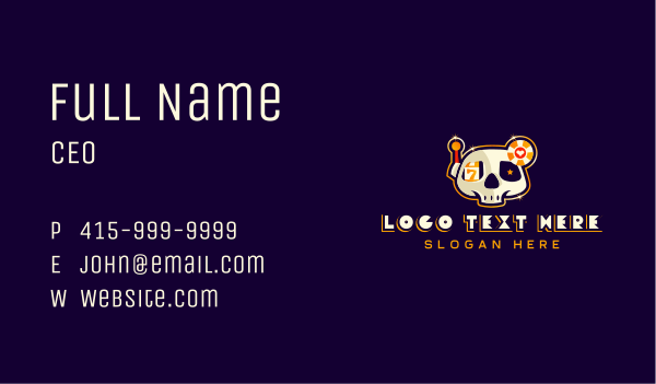 Skull Casino Gambling Business Card Design Image Preview