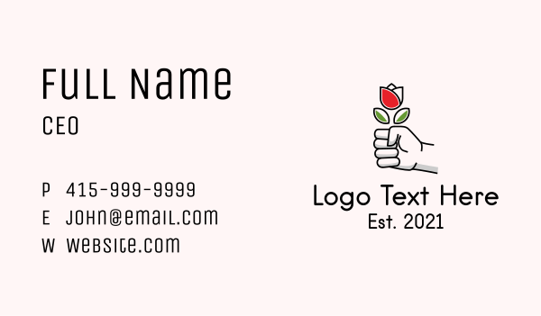 Rose Flower Hand Business Card Design Image Preview