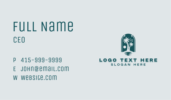 Tropical Island Travel Business Card Design Image Preview