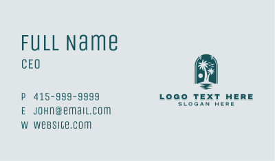 Tropical Island Travel Business Card Image Preview