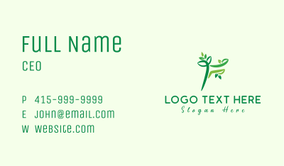 Plant Leaf Letter F Business Card Image Preview