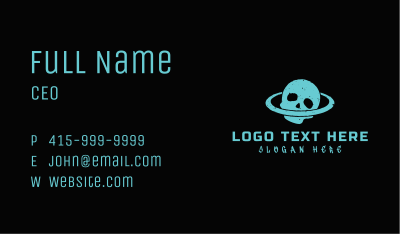 Grainy Skull Orbit Business Card Image Preview