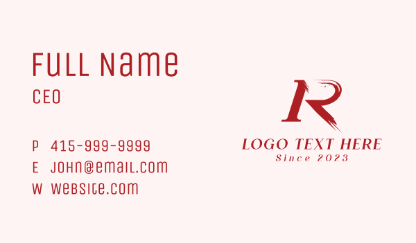 Paint Letter R Boutique Business Card Design Image Preview