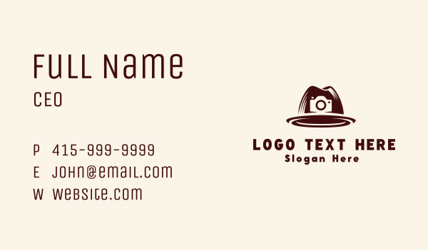 Travel Hat Camera Business Card Design Image Preview