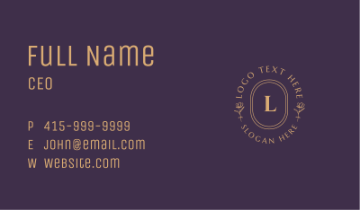 Luxury Flowers Oval Letter Business Card Image Preview
