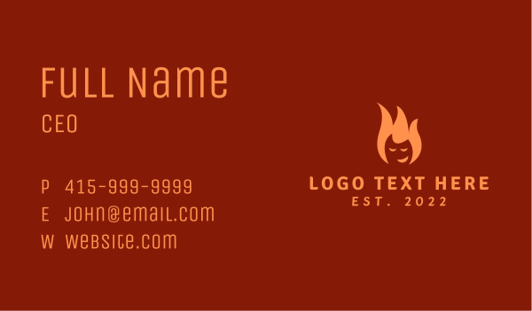 Smiling Hot Fire Energy Business Card Design