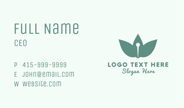 Herbal Acupuncture Needle Business Card Design Image Preview
