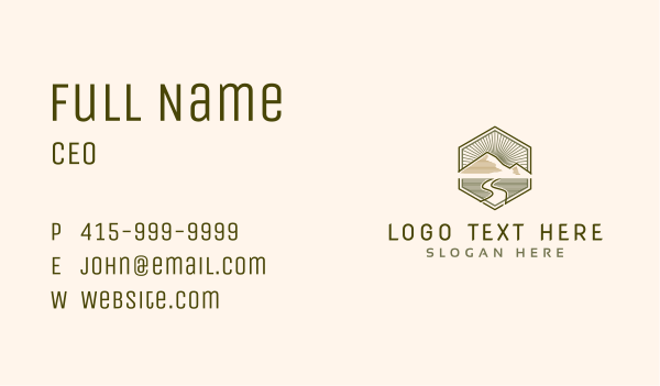 Mountain Road Campsite Business Card Design Image Preview