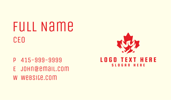 Phoenix Maple Leaf  Business Card Design Image Preview