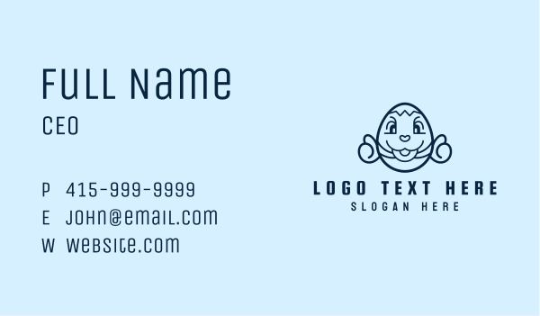 Blue Easter Egg Mascot  Business Card Design Image Preview