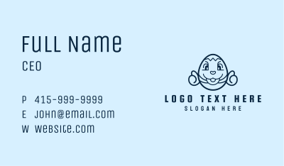 Blue Easter Egg Mascot  Business Card Image Preview