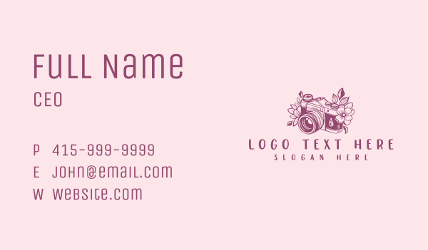 Studio Floral Camera Business Card Design Image Preview