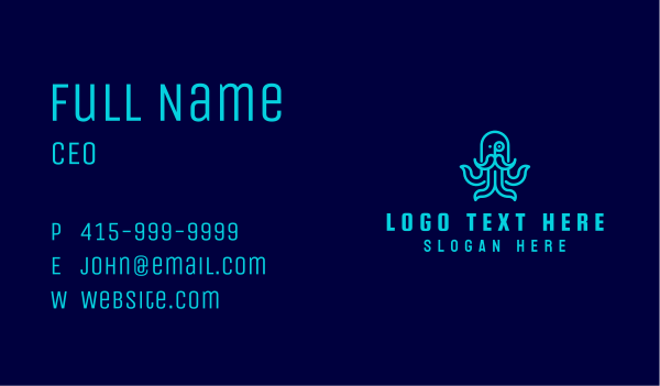 Old Octopus Mascot Business Card Design Image Preview