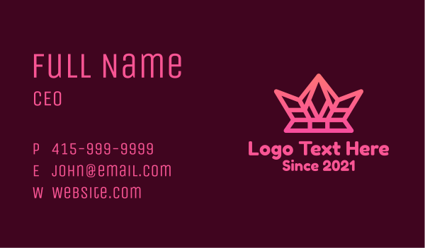 Geometric Crown Crystal Business Card Design Image Preview