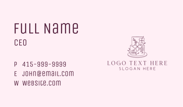 Wedding Floral Cake Business Card Design Image Preview