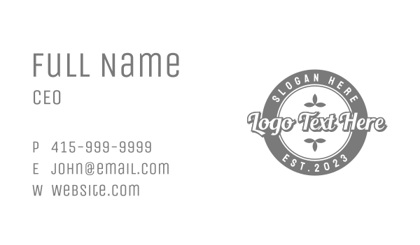 Stylish Badge Script Wordmark Business Card Design Image Preview