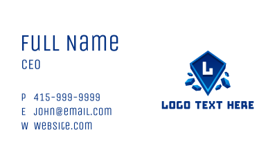 3d Pixel Application Crest Lettermark Business Card