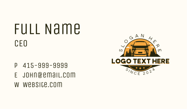 Tour Camper Van Travel Business Card Design Image Preview