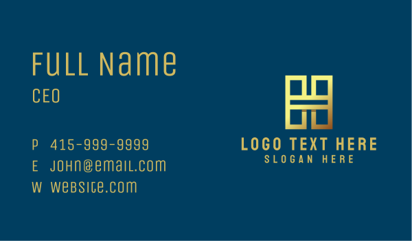 Gold Luxury Letter H  Business Card Design Image Preview