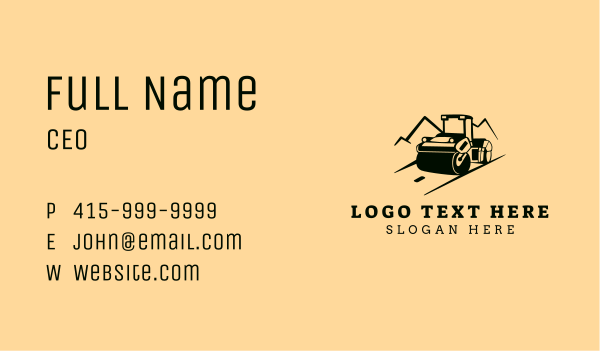 Road Roller Mountain Business Card Design Image Preview