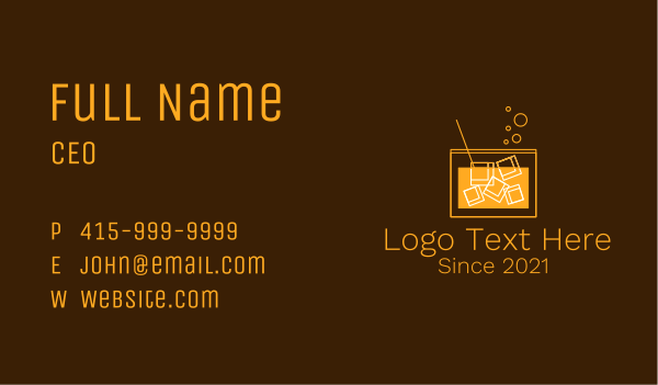 Iced Orange Drink Business Card Design Image Preview