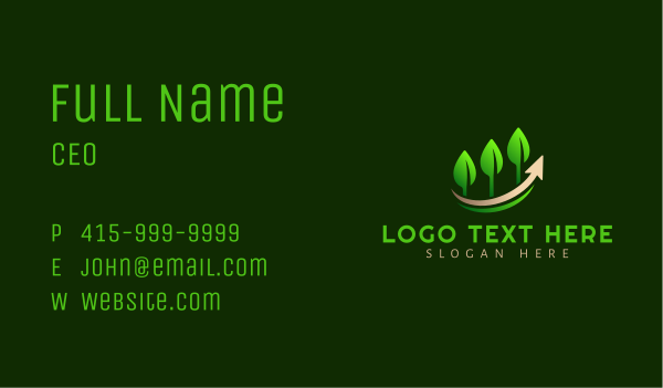 Plant Leaves Growth Business Card Design Image Preview