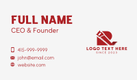 Red Saw Handyman Letter R  Business Card Image Preview