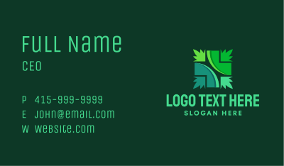 Organic Cross Medical Leaves Business Card Image Preview