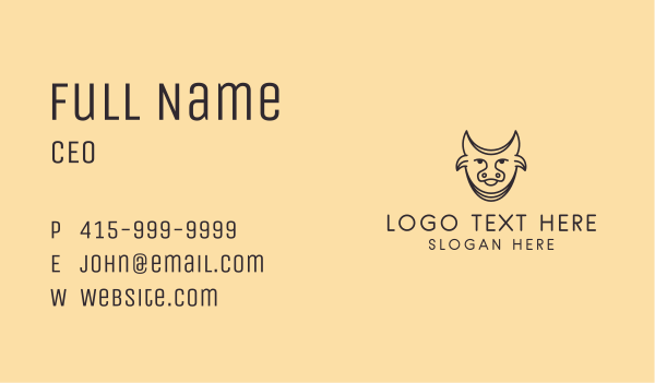 Minimalist Cattle Livestock  Business Card Design Image Preview