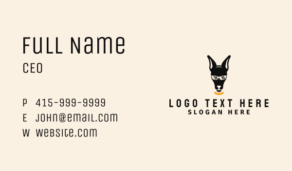 Cool Sunglasses Canine Business Card Design Image Preview