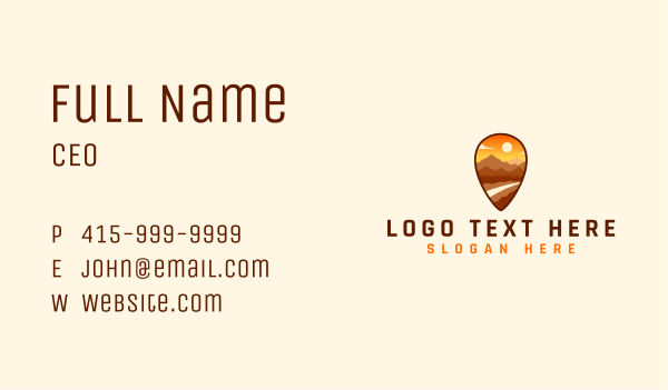 Outdoor Mountain Location Pin Business Card Design Image Preview