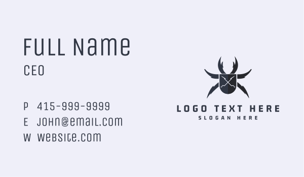 Beetle Insect Shield  Business Card Design Image Preview