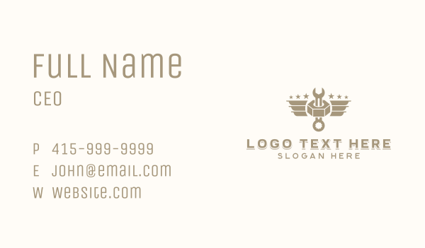 Wrench Wings Mechanic Business Card Design Image Preview