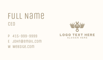Wrench Wings Mechanic Business Card Image Preview