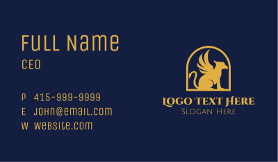 Golden Griffin Badge Business Card