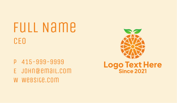 Orange Citrus Fruit  Business Card Design Image Preview