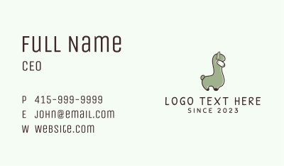 Cute Llama Mascot Business Card Image Preview