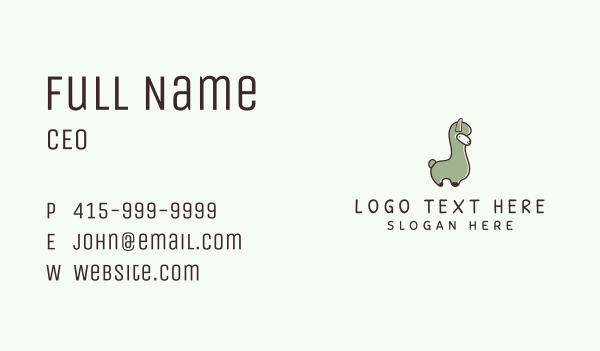 Cute Llama Mascot Business Card Design Image Preview