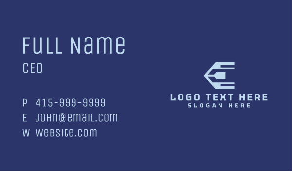 Tech Gaming Letter E Business Card Design Image Preview