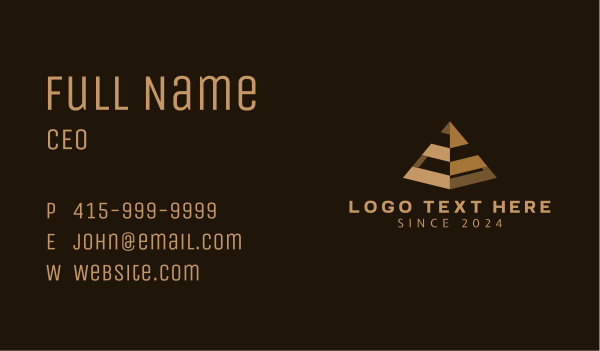 Pyramid Builder Contractor Business Card Design Image Preview