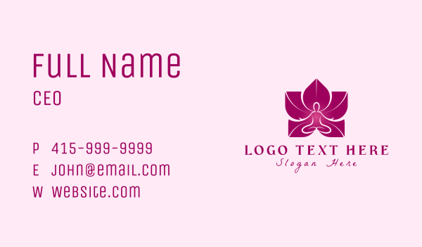 Pink Wellness Flower Business Card Design Image Preview